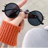 XLUMIO Steampunk Small Round Sunglasses Women Clear Ocean Gradient Lens Shades UV400 Men Punk Sun Glasses,C8,one size view 2