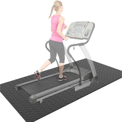 WORDFUN Treadmill Mat, Heavy Duty Thick 10mm Black Floor Protector Mat, Gym Equipment Waterproof Mat, Under Exercise Bike Trainer Mat Pad, Elliptical Mat, Fitness Mat