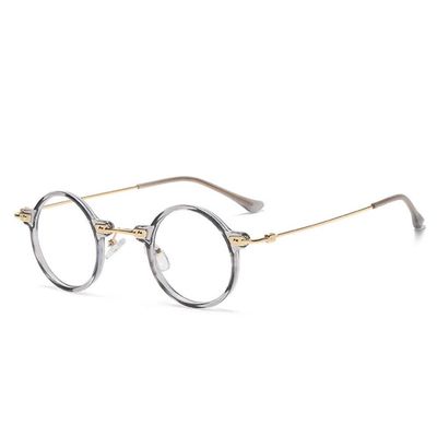 XLUMIO Steampunk Small Round Sunglasses Women Clear Ocean Gradient Lens Shades UV400 Men Punk Sun Glasses,C3,one size
