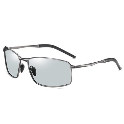 HCHES Photochromic Polarized Sunglasses For Men UV400 Rectangle Sun Glasses,GUN,Photochromic,One size