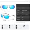 HCHES Photochromic Polarized Sunglasses For Men UV400 Rectangle Sun Glasses,GUN,BLACK,One size view 2