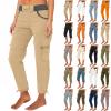 GOKKILRW Womens Casual Cargo Pants Drawstring Lightweight Tactical Hiking Pants Outdoor Athletic Workout Camping Climbing Golf Military Cargo Combat Work Pants(Black,X-Large) view 3