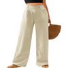 Feiersi Womens Casual Wide Leg Pants High Waisted Button Down Straight Long Trousers Palazzo Pants(Light Khaki,Small) view 1