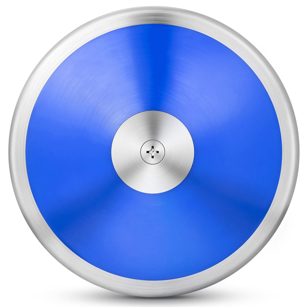 Wettarn 2 Pcs Discus, Man Women Discus Track and Field Discuses Track and Field Equipment (1 kg,Blue)