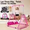 WATBKHE Kids Gymnastics Bar Gymnastic Equipment for Home Adjustable Height Gymnastic Training Bar Gymnastic Stuff for 3-7 Years Old Girls (Basic- Pink) view 3