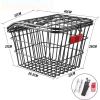 shamjina Rear Bike Basket Bicycles Bicycle Cargo Rack Easy Install Iron Wire with Lid Storage Portable Bicycle Basket for Camping Child Folding Bikes view 3