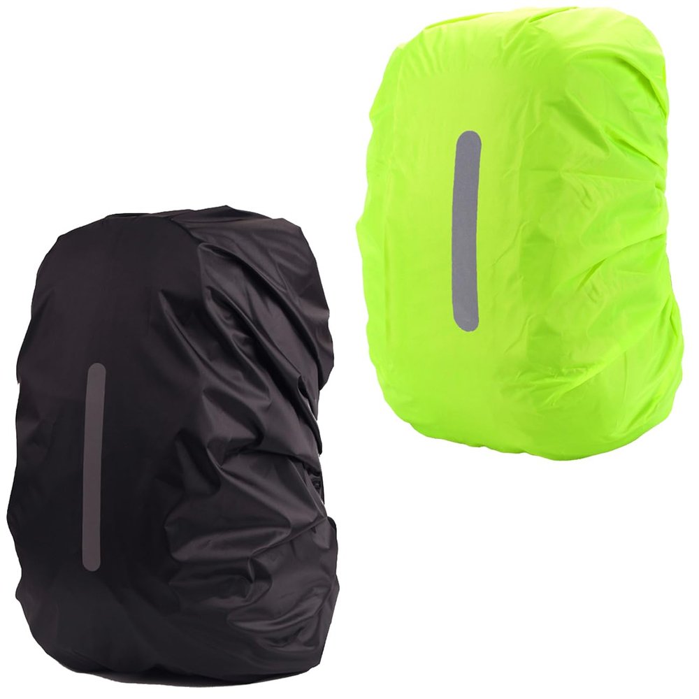 MOPHOEXII 2 Pack Waterproof Backpack Rain Cover, Ultralight Compact Portable Reflective Backpack Rain Cover,for Hiking, Camping, Traveling
