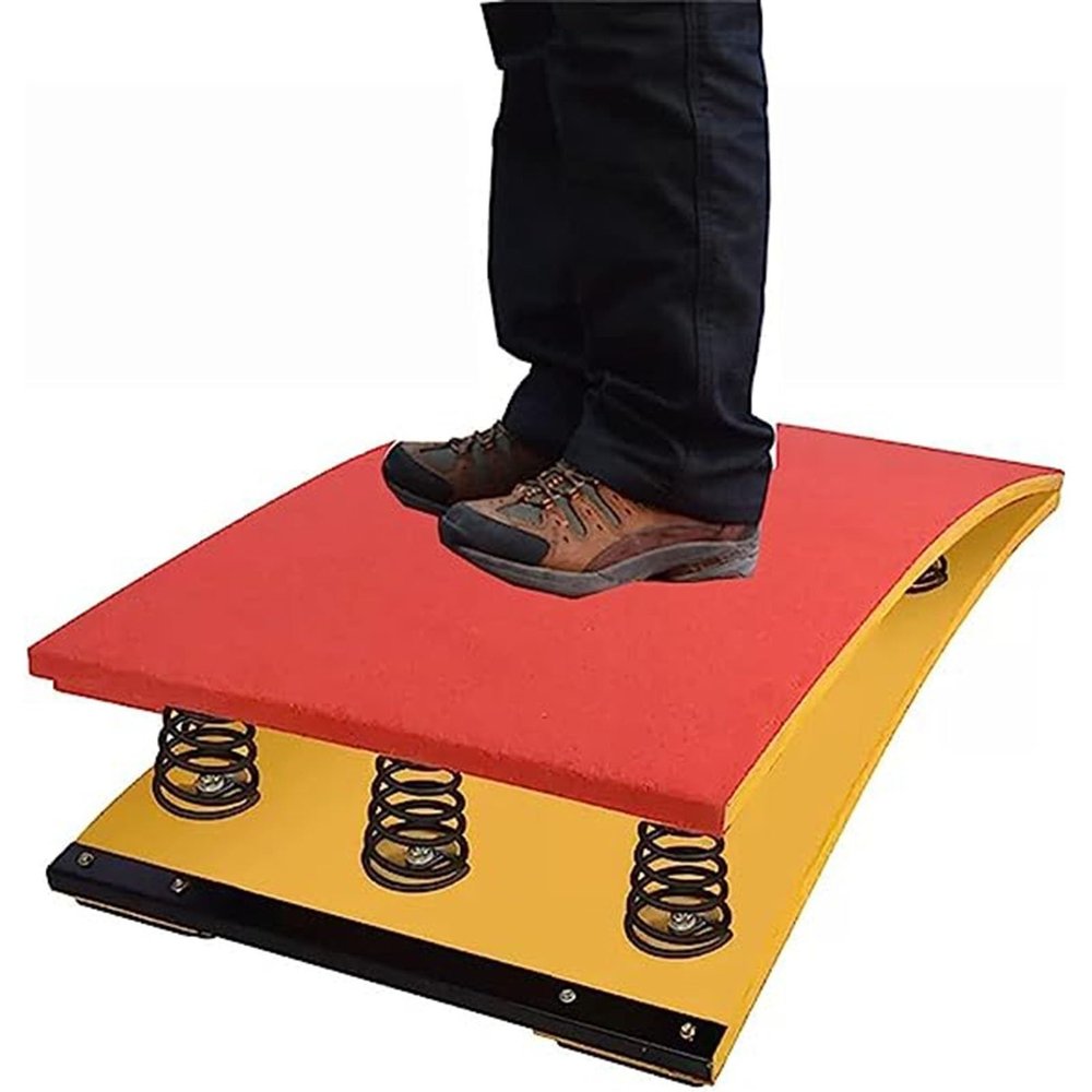 RENLXFI Gymnastics Springboard for Home, Pro Curved Spring Board with 6 Steel Spring, for School Training/Sports Club, Arts Springboard (Color : Red)