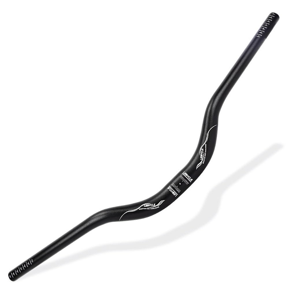 FukkeR Bike Swallow Handlebar 31.8 720/780mm Lightweight Aluminum Mountain Bikes Riser Bar Bicycle Bars for Downhill Cycling Racing DH XC AM Rise 25/55/90mm (Size : Large, Color : Black_720MM)