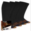 Doctor's Select Copper Plus Size Compression Socks Wide Calf - 2 Pairs | 20-30mmHg Extra Wide Calf Compression Sock Women | Copper Socks for Swelling, Varicose Veins | Extra Wide Calf Compression Sock | Black Wide Compression Socks for Women & Men view 1