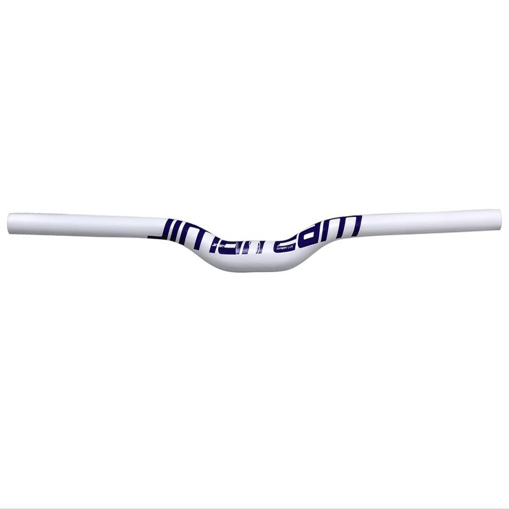 FukkeR Bike Riser Handlebar 31.8mm Length 580/600/620/640/660/680/700/720/740/760mm Carbon Fiber Bicycle Bar for Road Hybrid Bikes BMX DH XC Handlebars (Color : White Purple, Size : 580mm)