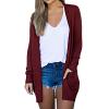 Cardigan for Women Fall Comfy Open Front Lightweight Cardigan Solid Long Sleeve Loose Sweaters Outerwear with Pockets view 1