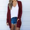 Cardigan for Women Fall Comfy Open Front Lightweight Cardigan Solid Long Sleeve Loose Sweaters Outerwear with Pockets view 2