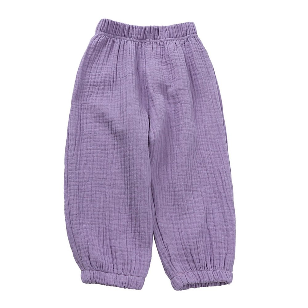 Toddler Casual Long Pants Trousers Summer Fall Kids Baby Boy Girl Cotton Linen Bloomer Elastic Basic Harem Pants Joggers 1-8T (Purple,1-2T,US,Age,1 Year,2 Years,Toddler)