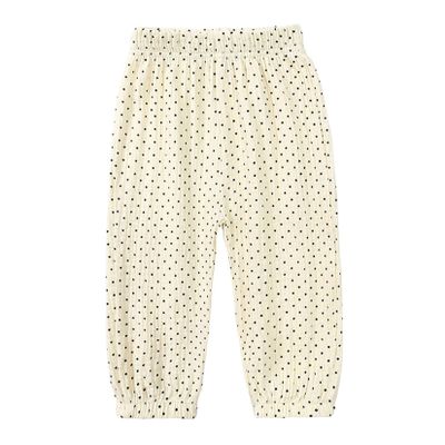 Easygou Toddler Casual Long Pants Trousers Summer Fall Kids Baby Boy Girl Cotton Linen Bloomer Elastic Basic Harem Pants Joggers 1-8T (Z# Dot,4-5T,US,Age,4 Years,5 Years,Little Kid)