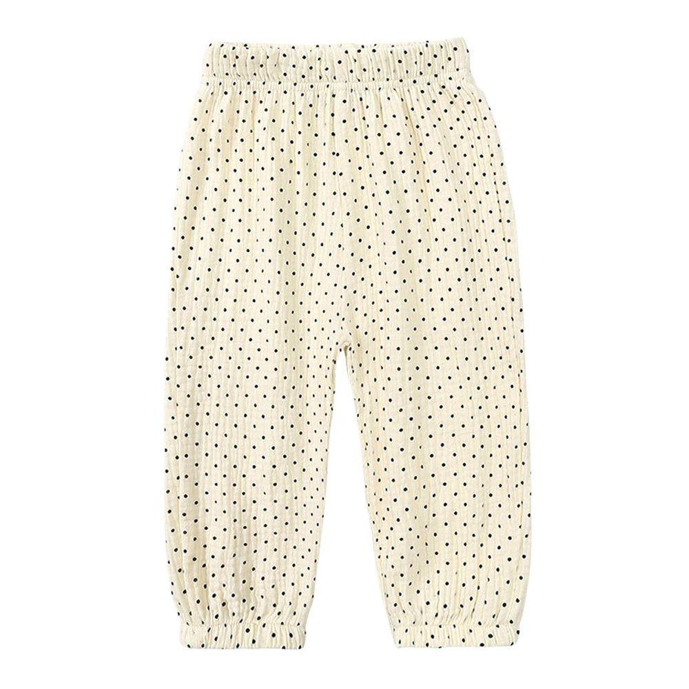 Easygou Toddler Casual Long Pants Trousers Summer Fall Kids Baby Boy Girl Cotton Linen Bloomer Elastic Basic Harem Pants Joggers 1-8T (Z# Dot,4-5T,US,Age,4 Years,5 Years,Little Kid)