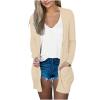 Cardigan for Women Fall Comfy Open Front Lightweight Cardigan Solid Long Sleeve Loose Sweaters Outerwear with Pockets view 1