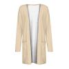 Cardigan for Women Fall Comfy Open Front Lightweight Cardigan Solid Long Sleeve Loose Sweaters Outerwear with Pockets view 3
