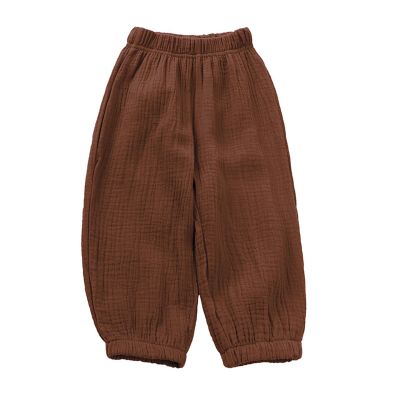 Easygou Toddler Casual Long Pants Trousers Summer Fall Kids Baby Boy Girl Cotton Linen Bloomer Elastic Basic Harem Pants Joggers 1-8T (Brown,1-2T,US,Age,1 Year,2 Years,Toddler)