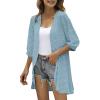 Cardigan for Women Fall Comfy Open Front Lightweight Cardigan Solid Long Sleeve Loose Sweaters Outerwear with Pockets view 1