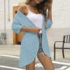 Cardigan for Women Fall Comfy Open Front Lightweight Cardigan Solid Long Sleeve Loose Sweaters Outerwear with Pockets view 2