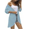 Cardigan for Women Fall Comfy Open Front Lightweight Cardigan Solid Long Sleeve Loose Sweaters Outerwear with Pockets view 3