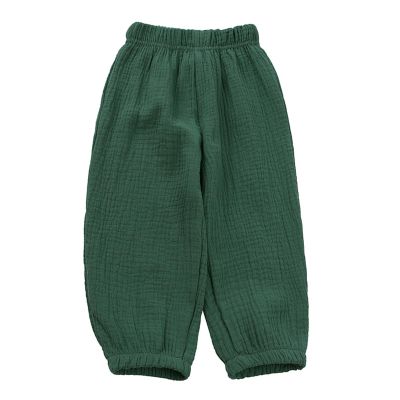 Easygou Toddler Casual Long Pants Trousers Summer Fall Kids Baby Boy Girl Cotton Linen Bloomer Elastic Basic Harem Pants Joggers 1-8T (Dark Green,5-6 Years,US,Age,5 Years,6 Years,Little Kid)