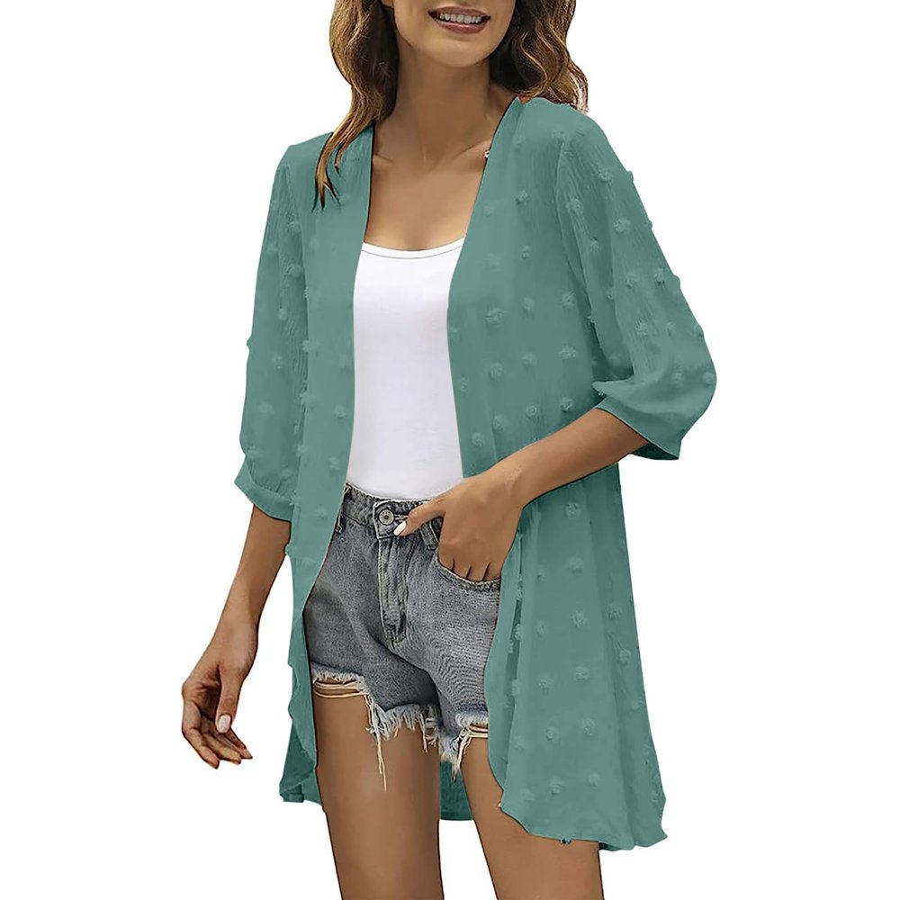 Cardigan for Women Fall Comfy Open Front Lightweight Cardigan Solid Long Sleeve Loose Sweaters Outerwear with Pockets