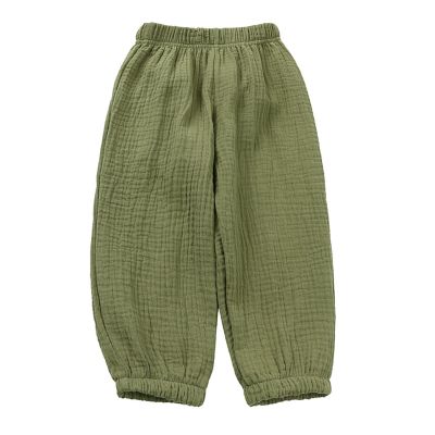 Easygou Toddler Casual Long Pants Trousers Summer Fall Kids Baby Boy Girl Cotton Linen Bloomer Elastic Basic Harem Pants Joggers 1-8T (Green B,5-6 Years,US,Age,5 Years,6 Years,Little Kid)
