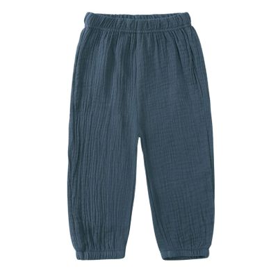 Easygou Toddler Casual Long Pants Trousers Summer Fall Kids Baby Boy Girl Cotton Linen Bloomer Elastic Basic Harem Pants Joggers 1-8T (Navy,5-6 Years,US,Age,5 Years,6 Years,Little Kid)