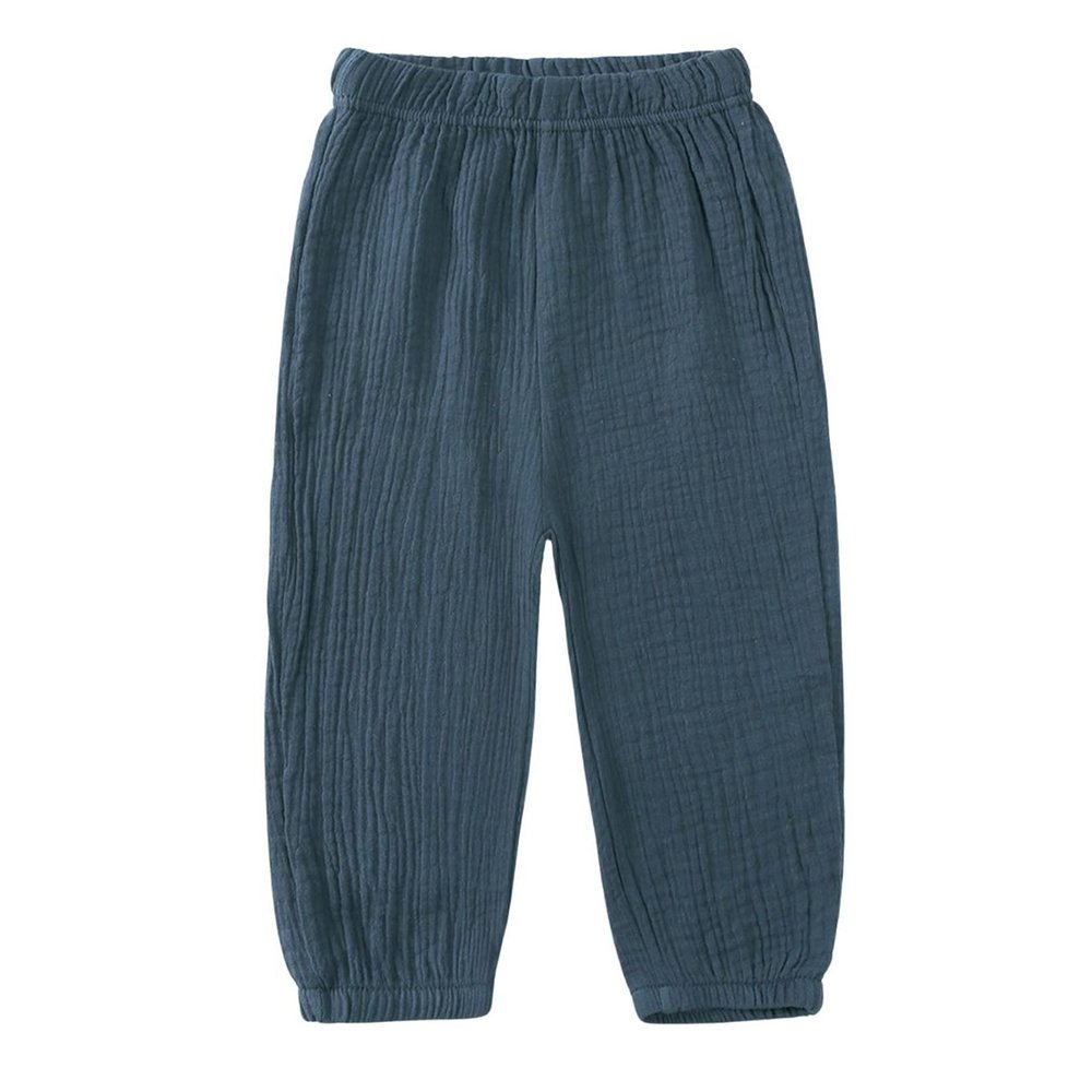Easygou Toddler Casual Long Pants Trousers Summer Fall Kids Baby Boy Girl Cotton Linen Bloomer Elastic Basic Harem Pants Joggers 1-8T (Navy,5-6 Years,US,Age,5 Years,6 Years,Little Kid)
