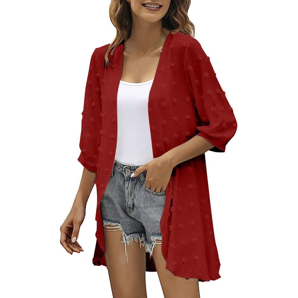 Cardigan for Women Fall Comfy Open Front Lightweight Cardigan Solid Long Sleeve Loose Sweaters Outerwear with Pockets