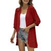 Cardigan for Women Fall Comfy Open Front Lightweight Cardigan Solid Long Sleeve Loose Sweaters Outerwear with Pockets view 1