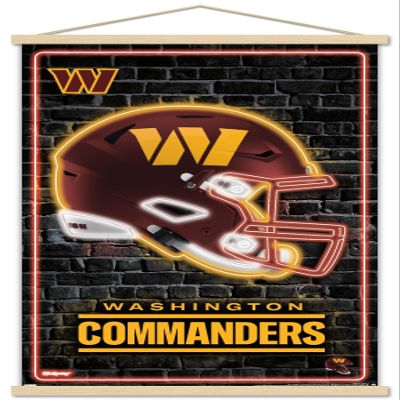 Trends International NFL Washington Commanders - Neon Helmet 23 Wall Poster with Magnetic Frame