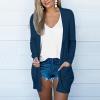 Cardigan for Women Fall Comfy Open Front Lightweight Cardigan Solid Long Sleeve Loose Sweaters Outerwear with Pockets view 2