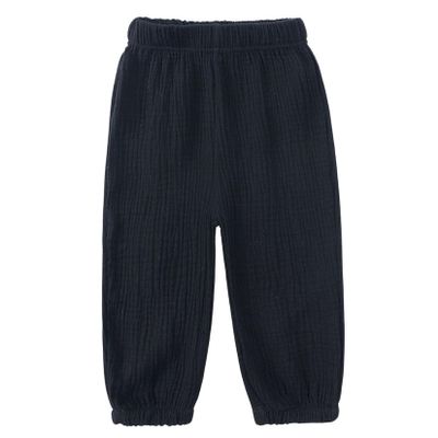 Easygou Toddler Casual Long Pants Trousers Summer Fall Kids Baby Boy Girl Cotton Linen Bloomer Elastic Basic Harem Pants Joggers 1-8T (Black,7-8 Years,US,Age,7 Years,8 Years,Little Kid)