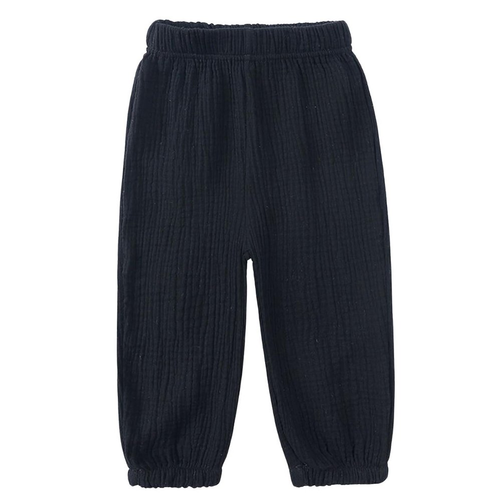 Easygou Toddler Casual Long Pants Trousers Summer Fall Kids Baby Boy Girl Cotton Linen Bloomer Elastic Basic Harem Pants Joggers 1-8T (Black,7-8 Years,US,Age,7 Years,8 Years,Little Kid)