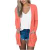Cardigan for Women Fall Comfy Open Front Lightweight Cardigan Solid Long Sleeve Loose Sweaters Outerwear with Pockets view 1