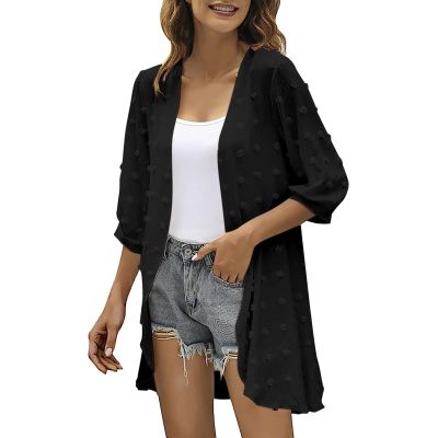Cardigan for Women Fall Comfy Open Front Lightweight Cardigan Solid Long Sleeve Loose Sweaters Outerwear with Pockets