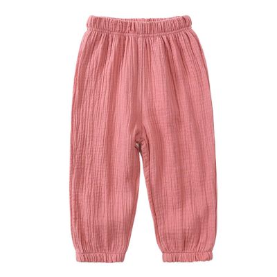 Easygou Toddler Casual Long Pants Trousers Summer Fall Kids Baby Boy Girl Cotton Linen Bloomer Elastic Basic Harem Pants Joggers 1-8T (Pink,4-5T,US,Age,4 Years,5 Years,Little Kid)