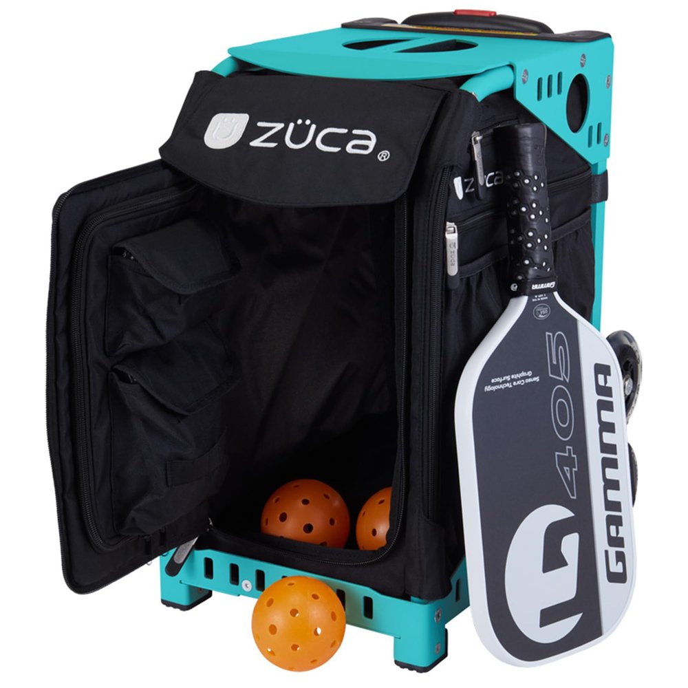 ZCA Rolling Pickleball Bag - Professional Touring Case for Men and Women - Portable Pickleball Sports Bag with Storage for Gear, Paddles, Accessories - Convenient Seat - Lightweight and Durable
