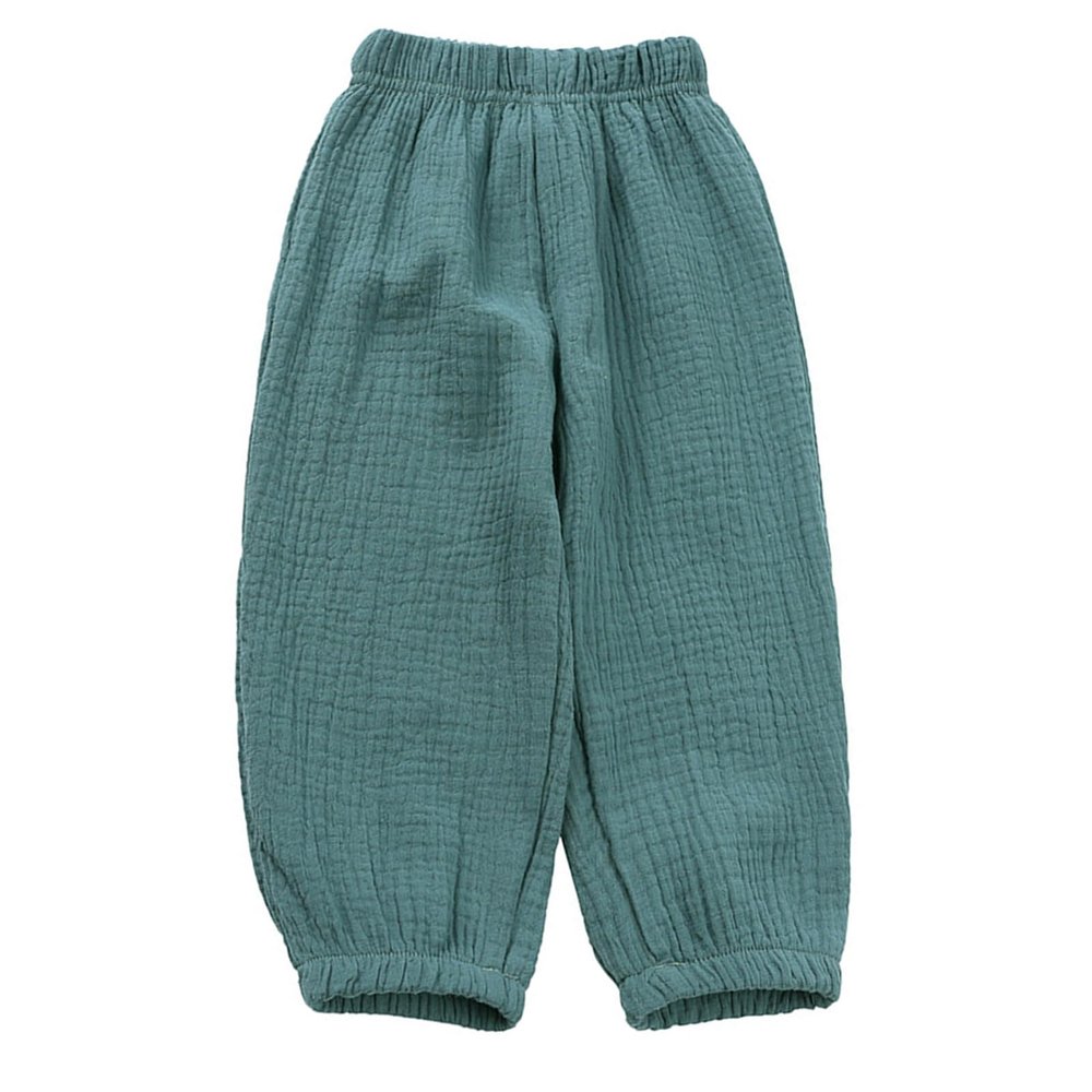 Easygou Toddler Casual Long Pants Trousers Summer Fall Kids Baby Boy Girl Cotton Linen Bloomer Elastic Basic Harem Pants Joggers 1-8T (Green,7-8 Years,US,Age,7 Years,8 Years,Little Kid)
