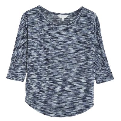 Corinna Brushed Dolman Knit Top, Navy/Indigo Spacedye XL - Market & Spruce