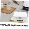 FELTECHELECTR Vintage Metal Lockable Storage Box Multi-use Desktop Organizer for Jewelry Documents and Items Elegant with Smooth Finish for view 3
