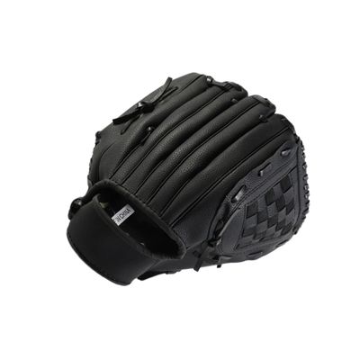 CORHAD Softball Glove for Left-Handed Players Durable Material Binding Strap Padded Faux Fur Lining for Comfort for Outdoor Team Sports Black