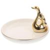 FONDOTIN Jewelry Storage Tray Swan Decor Ceramic Plate for Earring Holder Sundries view 1