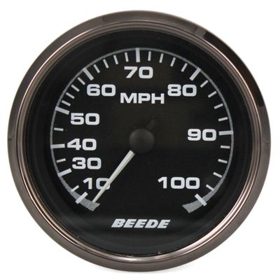Beede Boat Speedometer Gauge 960491 | 3 1/4 Inch Pewter Black