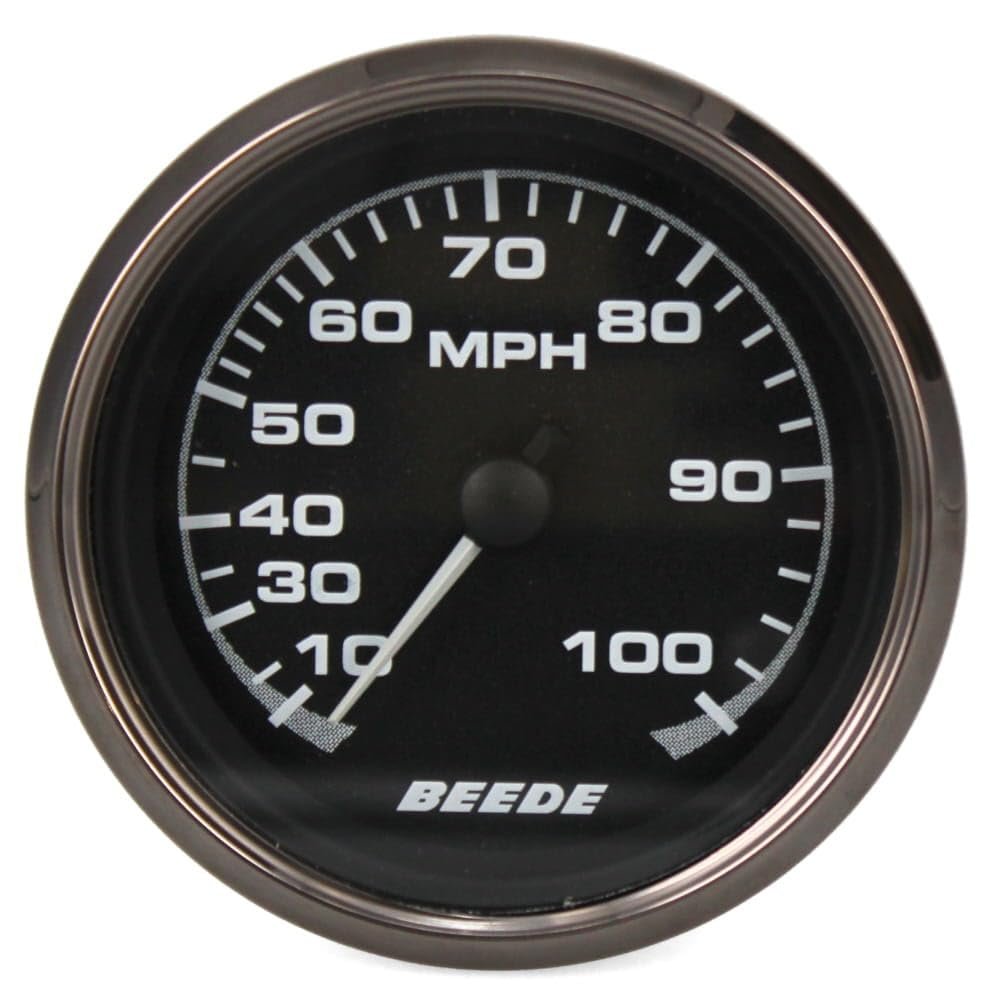 Beede Boat Speedometer Gauge 960491 | 3 1/4 Inch Pewter Black
