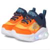 Skechers Kids Skechers Meteor-Lights-KRENDO Sneaker, Navy/Orange, 5 Toddler view 2