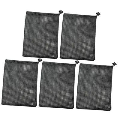 Sosoport 5pcs Durable Polyester Drawstring Mesh Bag for Golf Balls Toys Laundry Large Capacity Wear-resistant Storage Easy to Clean and Ventilated Design